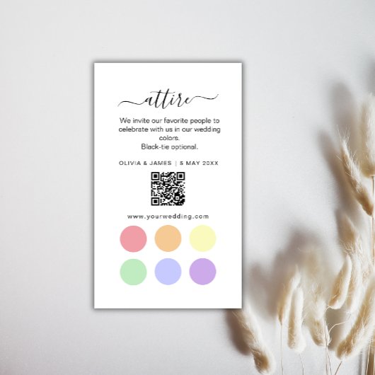D'accompagnement Carte de Code Vestimentaire de Mariage Bleu et Jau