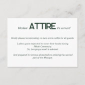 D'accompagnement Carte de code vestimentaire Emerald Green White Ma (Devant)