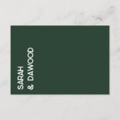 D'accompagnement Carte de code vestimentaire Emerald Green White Ma (Dos)