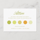 D'accompagnement Carte de code vestimentaire pour invités de mariag (Devant)