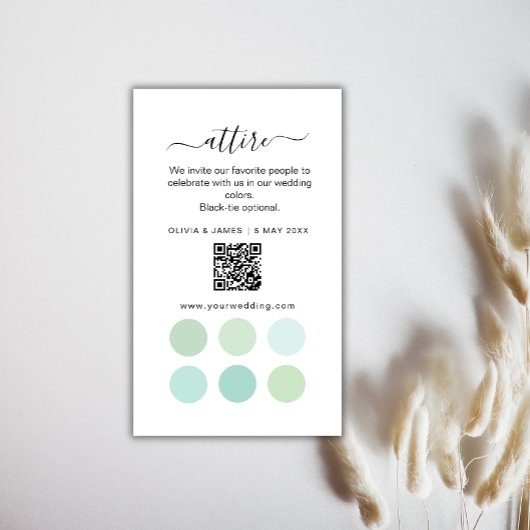 D'accompagnement Carte de Code Vestimentaire pour un Mariage Écolog