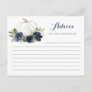 D'accompagnement Carte de conseil de Citrouille bleu Floral Navy Ba