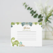 D'accompagnement Carte de conseil Dinosaur vert fleuri (Debout devant)