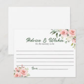 D'accompagnement Carte de conseil et de souhaits floraux rose (Devant / Derrière)
