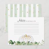 D'accompagnement Carte de conseil Floral Citrouille blanc (Devant / Derrière)