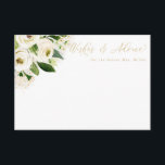D'accompagnement Carte de conseil Floral White & Gold<br><div class="desc">Cette belle carte fleurie présente des fleurs d'aquarelle et votre texte personnalisé. Utilisez le modèle pour remplir vos informations. La fonction "Personnaliser plus loin" permet de modifier la police (taille,  style,  couleur),  d'ajouter des lignes de texte,  de modifier la disposition et d'ajouter du texte à l'arrière.</div>