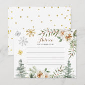 D'accompagnement Carte de conseil Hiver Blanc Floral Pins Arbres (Devant / Derrière)