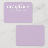 D'accompagnement Carte de conseil Mariage violet été (Devant / Derrière)