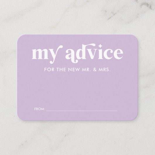 D'accompagnement Carte de conseil Mariage violet été (Devant)