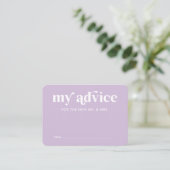 D'accompagnement Carte de conseil Mariage violet été (Debout devant)