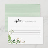 D'accompagnement Carte de conseil moderne botanique verte (Devant / Derrière)