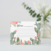 D'accompagnement Carte de conseil moderne Peach Floral Cactus (Debout devant)