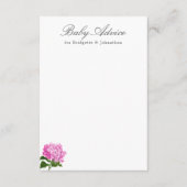 D'accompagnement Carte de conseil pour bébé Hydrangea rose (Devant)