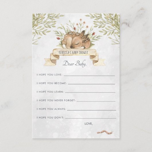 D'accompagnement Carte de conseil pour bébés | Cerf de forêt (Devant)