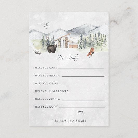 D'accompagnement Carte de conseil pour bébés | Forêt de bois (Devant)