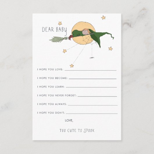 D'accompagnement Carte de conseil pour bébés | Sorcière mignonne (Devant)