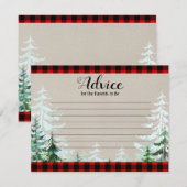 D'accompagnement Carte de conseil pour le Baby shower de bûcherons  (Devant / Derrière)