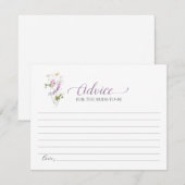 D'accompagnement Carte de conseils de fleur sauvage violette pour l (Devant / Derrière)