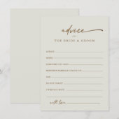 D'accompagnement Carte de conseils de mariage bohème écriture dorée (Devant / Derrière)