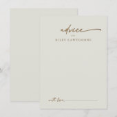 D'accompagnement Carte de conseils de mariage Bohème écriture dorée (Devant / Derrière)