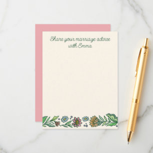 D'accompagnement Carte de conseils de mariage floraux scandinaves a