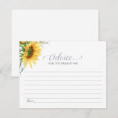 D'accompagnement Carte de conseils de tournesol pour la future mari (Devant / Derrière)