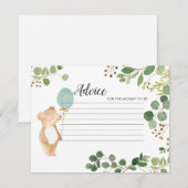 D'accompagnement Carte de conseils Ourson de verdure (Devant / Derrière)