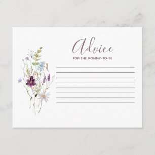 D'accompagnement Carte de conseils pour baby shower Fleurs sauvages