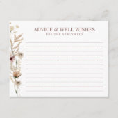 D'accompagnement Carte de conseils pour une douche de mariée aux fl (Devant)