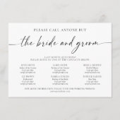 D'accompagnement Carte de coordonnées de numéros de téléphone de ma (Devant)