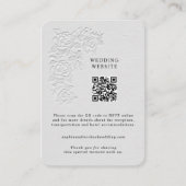 D'accompagnement Carte de décoration avec roses blanches en relief  (Devant)