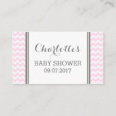 D'accompagnement Carte de demande de Baby shower Chevron rose (Dos)