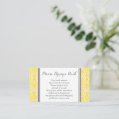 D'accompagnement Carte de demande de Baby shower Damask Jaune (Debout devant)
