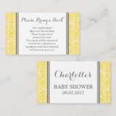 D'accompagnement Carte de demande de Baby shower Damask Jaune (Devant / Derrière)