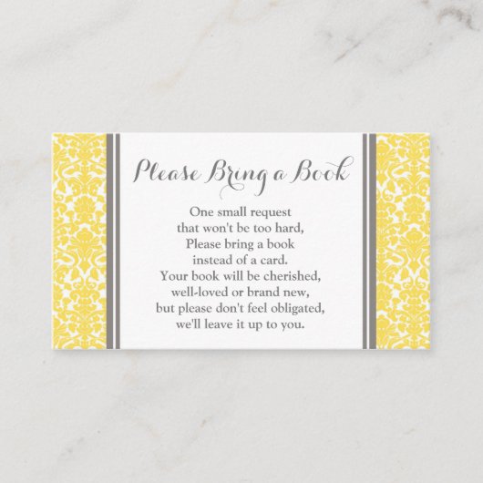 D'accompagnement Carte de demande de Baby shower Damask Jaune (Devant)