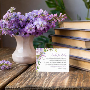 D'accompagnement Carte de demande de Baby shower Floral Lilac
