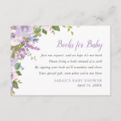 D'accompagnement Carte de demande de Baby shower Floral Lilac (Devant)