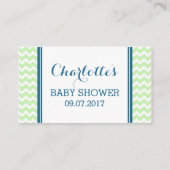 D'accompagnement Carte de demande de Baby shower Mint Blue Chevron (Dos)