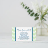 D'accompagnement Carte de demande de Baby shower Mint Blue Chevron (Debout devant)