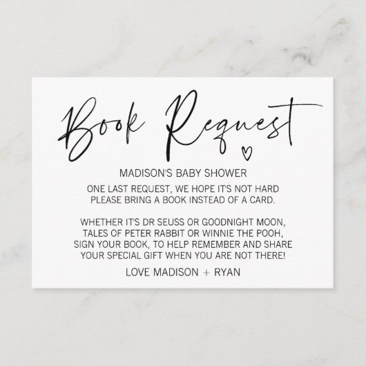 D'accompagnement Carte de demande de Baby shower simple moderne Coe (Devant)