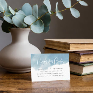 D'accompagnement Carte de demande de Baby shower Sky Blue Watercolo