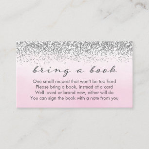 D'accompagnement Carte de demande de Baby shower Soft Pink et Silve