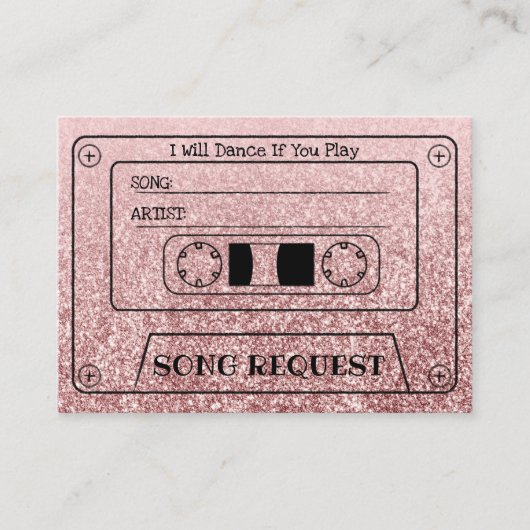 D'accompagnement Carte de demande de chanson de mariage en cassette (Devant)
