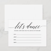 D'accompagnement Carte de demande de chanson Let's Dance (Devant / Derrière)