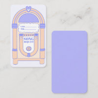 Carte de demande de chanson pour boîte à musique d