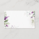 D'accompagnement Carte de demande de la lavande verte pourpre (Dos)