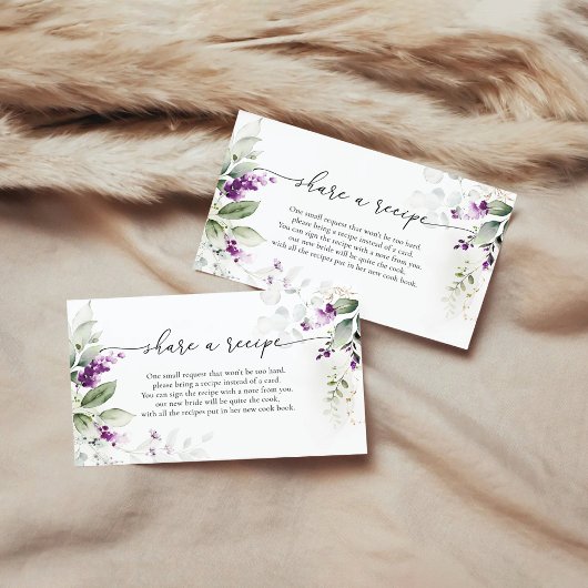 D'accompagnement Carte de demande de la lavande verte pourpre