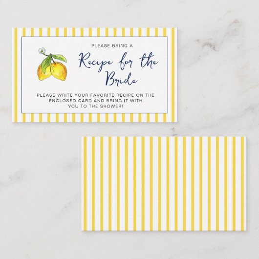 D'accompagnement Carte de demande de la recette de douche de mariée (Devant / Derrière)