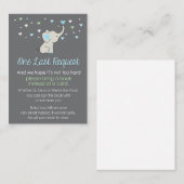 D'accompagnement Carte de demande de livre éléphant, Baby shower él (Devant / Derrière)