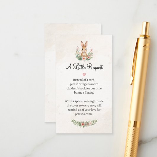 D'accompagnement Carte de demande de livre Petit Lapin | Bébé Boho  (Devant/Arrière en situation)